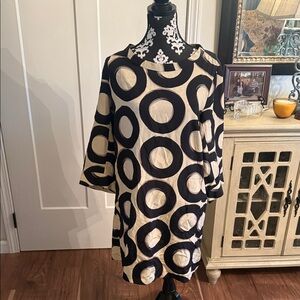 Alfani Black and Cream Silk Dress
